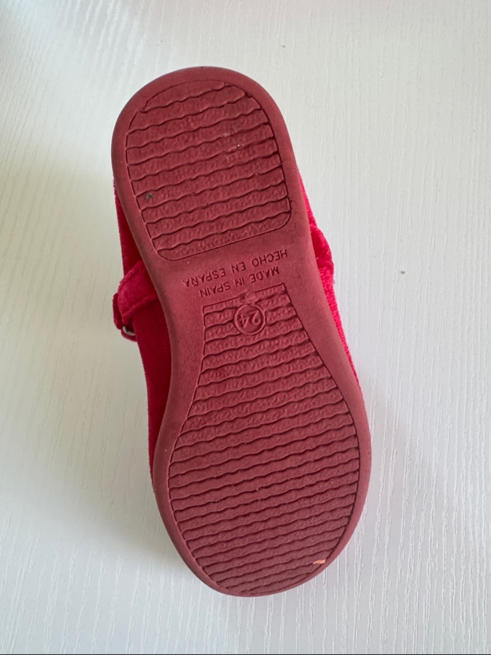 Children’s Red Velvet Mary Jane Dress Shoes - Picture 3 of 4